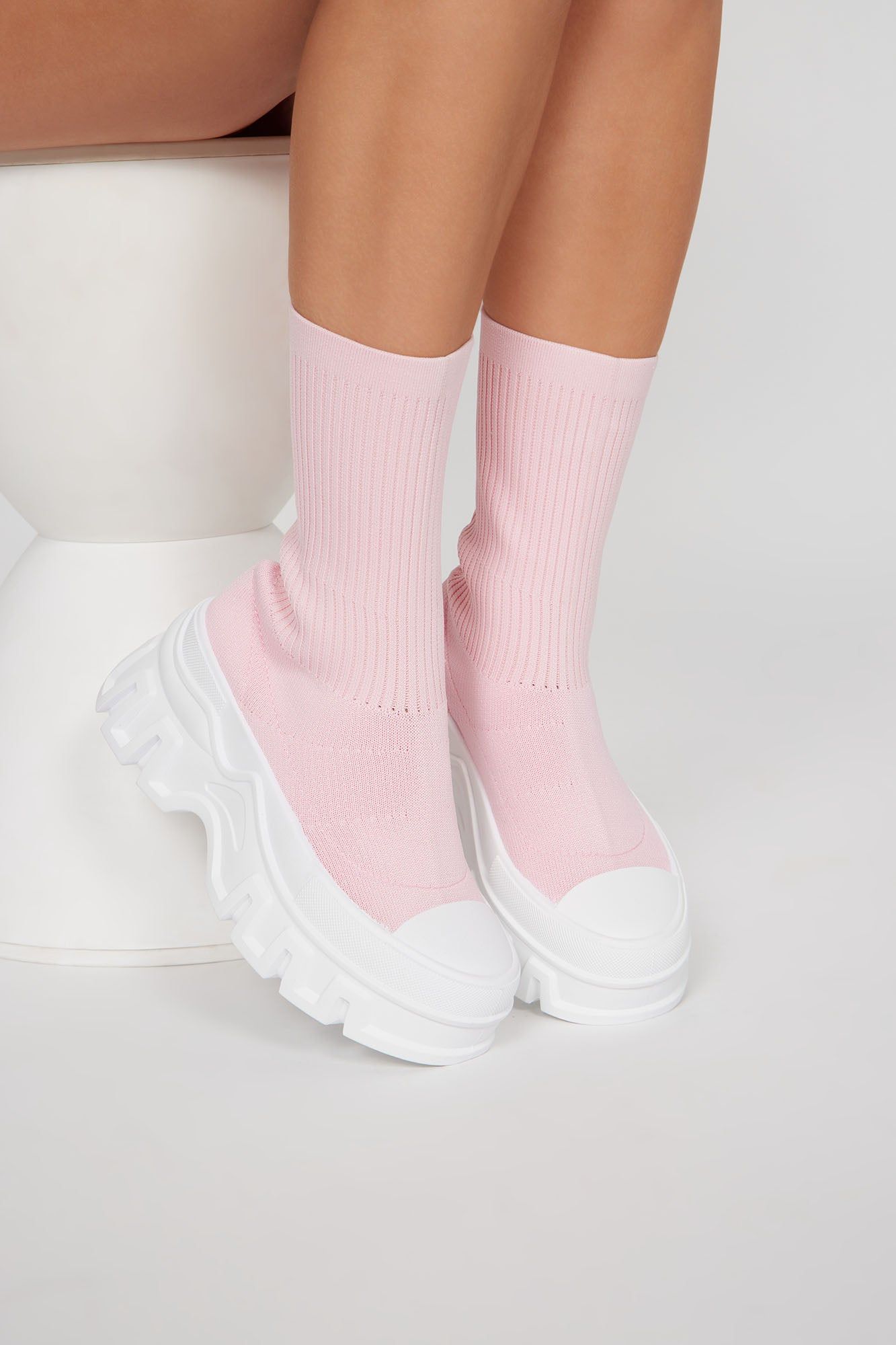 Never Late Platform Sneakers - Pink sold by Fashion Nova