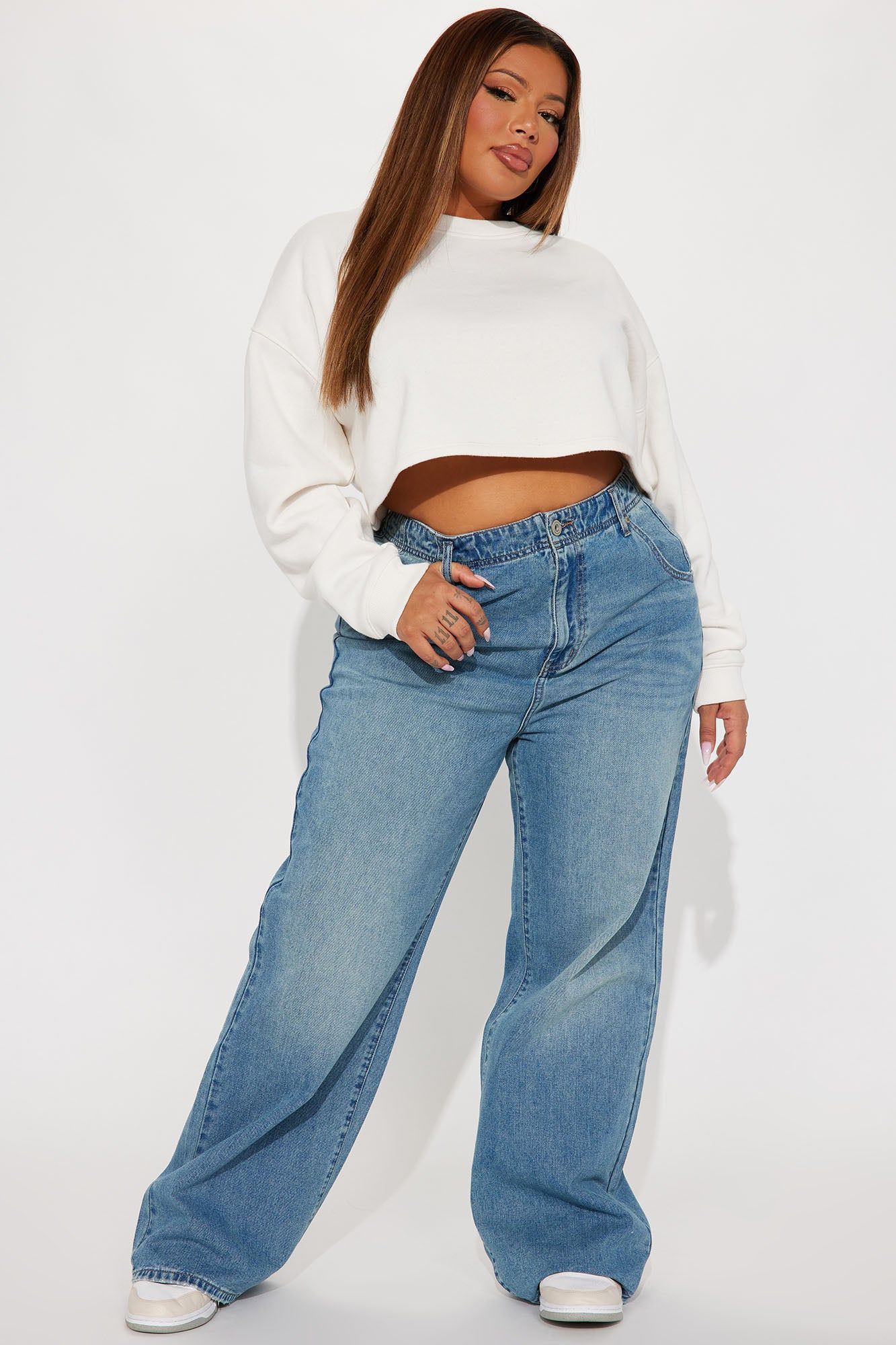 Adore You Pullover Crew Neck - White sold by Fashion Nova product image thumbnail 5