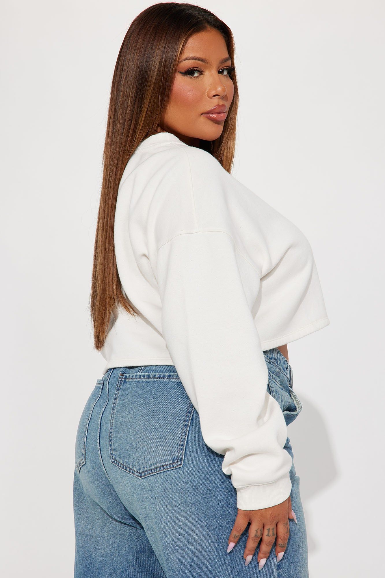Adore You Pullover Crew Neck - White sold by Fashion Nova product image thumbnail 6