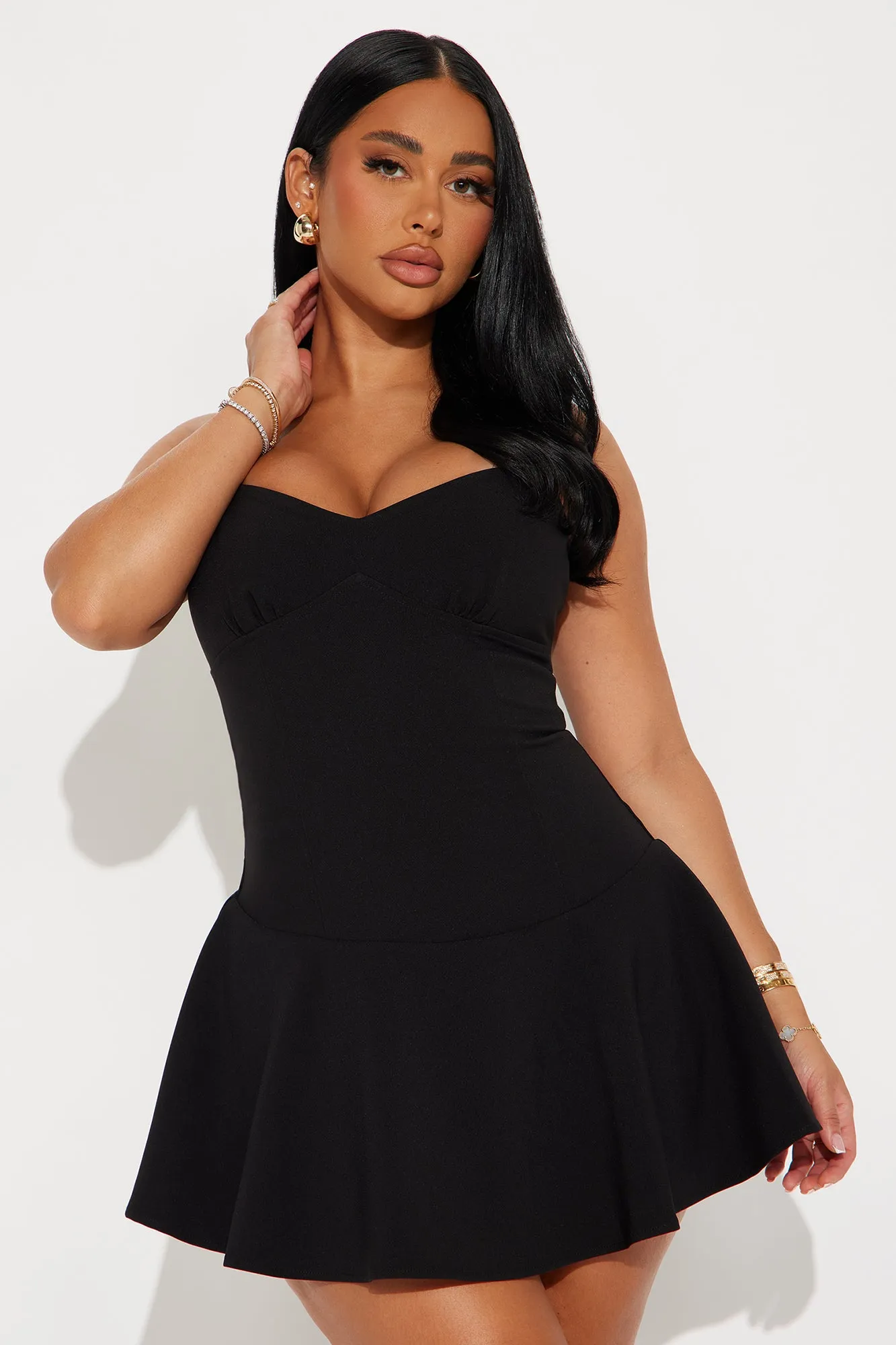 Bianey Crepe Mini Dress - Black sold by Fashion Nova product image thumbnail 2