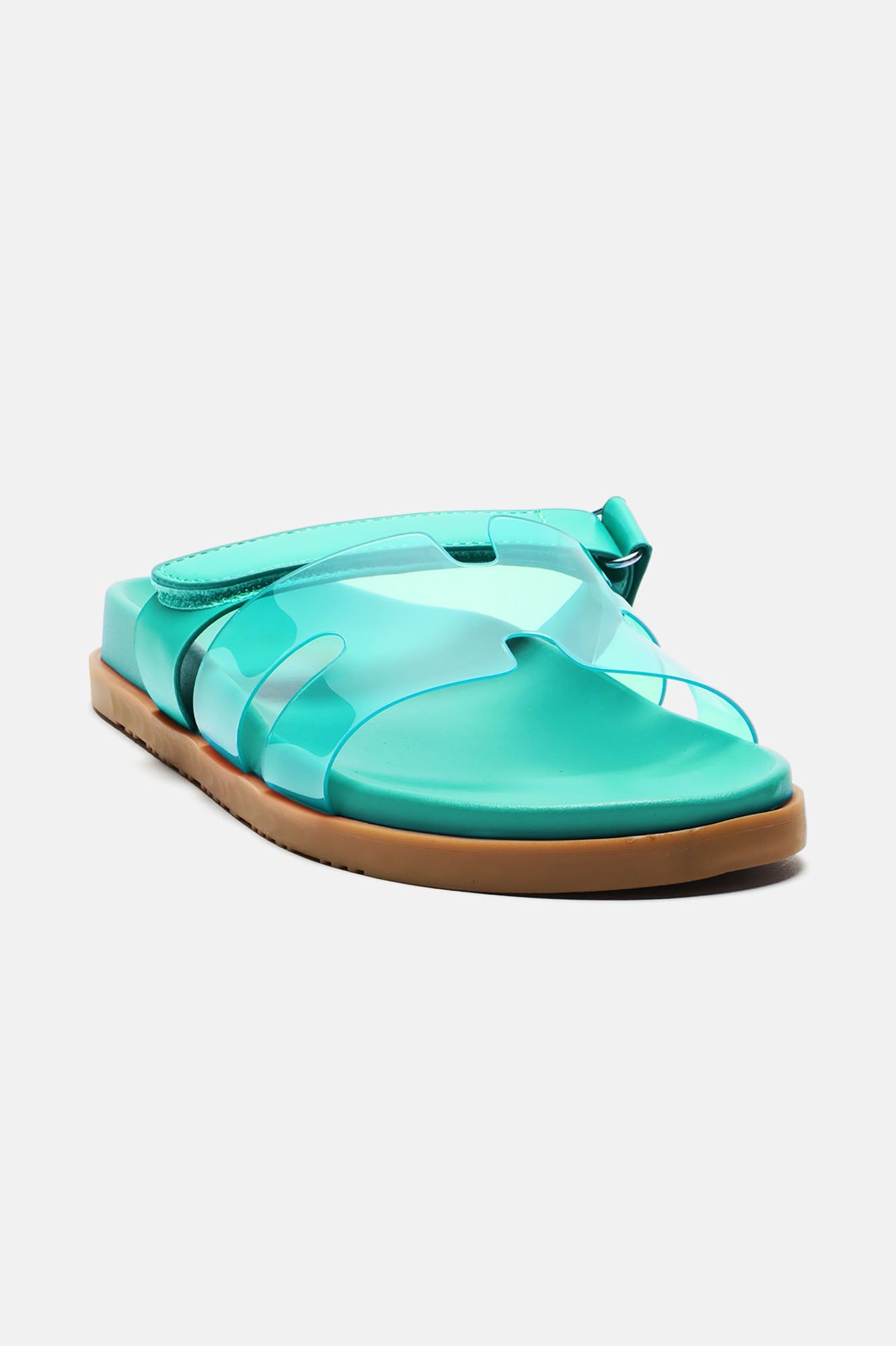 Ayana Clear Casual Slides - Teal sold by Fashion Nova product image thumbnail 2