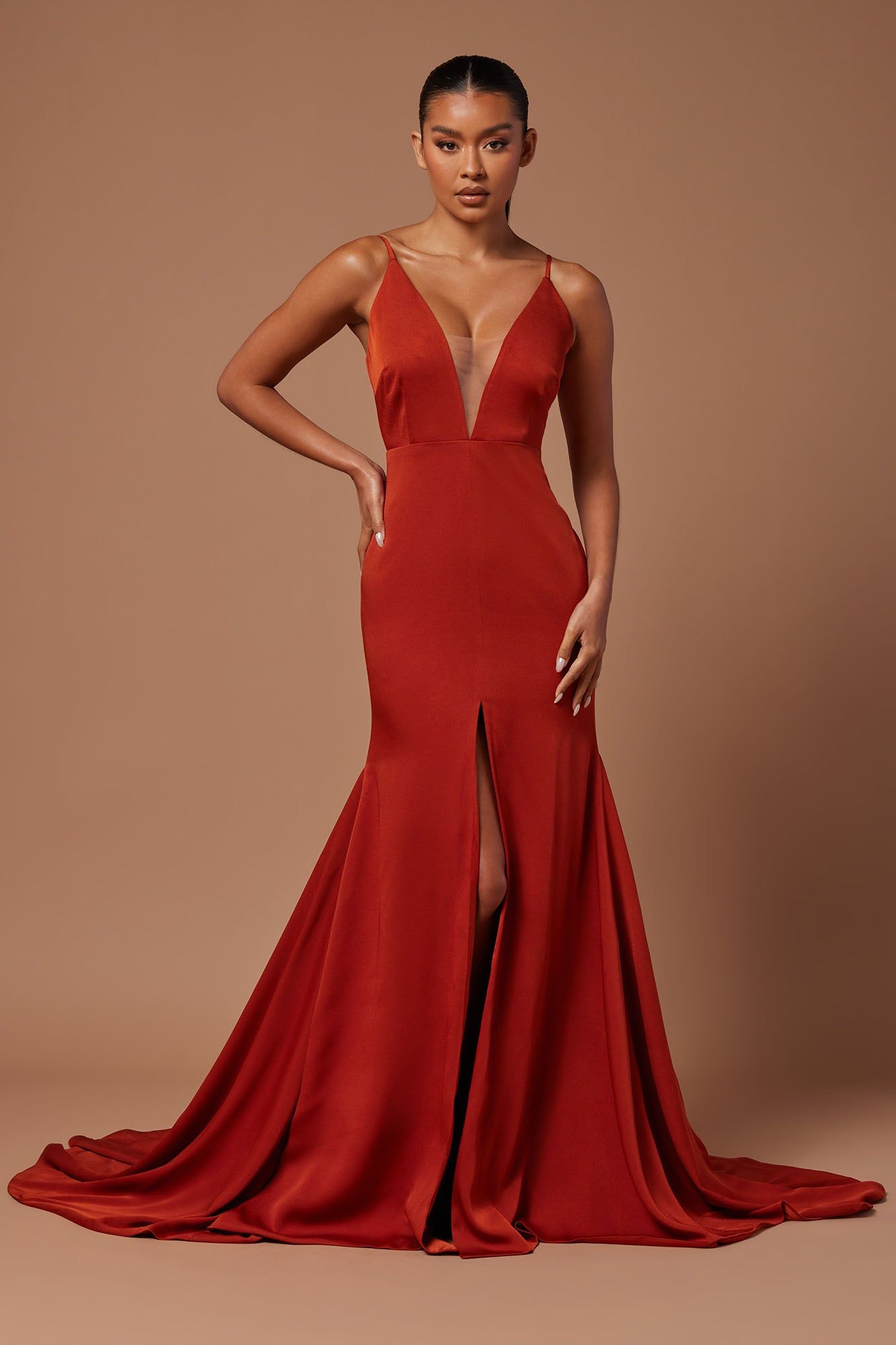 The Night Is Ours Gown - Rust sold by Fashion Nova