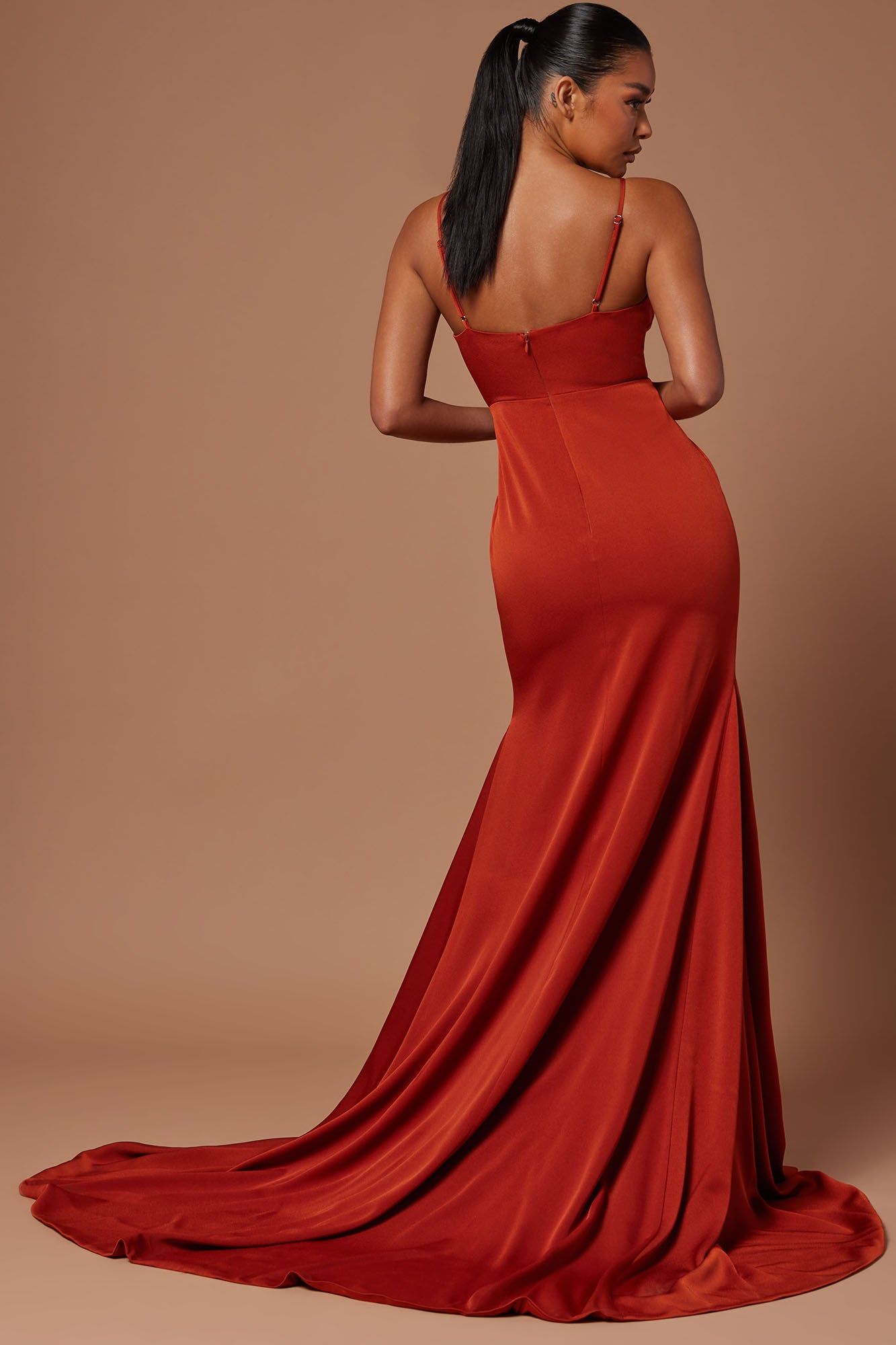 The Night Is Ours Gown - Rust sold by Fashion Nova product image thumbnail 4