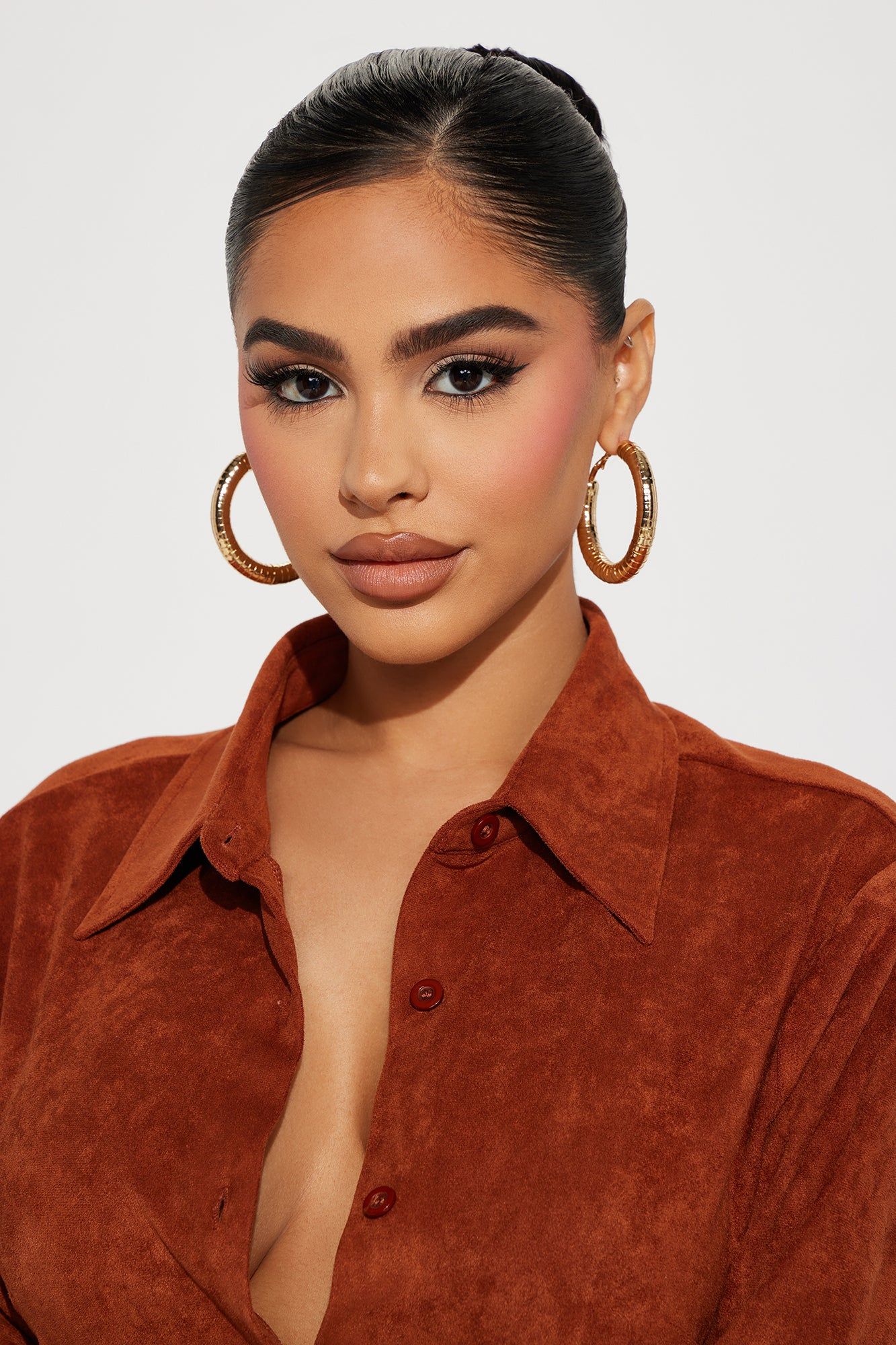 Glam Girl Hoop Earrings - Gold sold by Fashion Nova product image thumbnail 2
