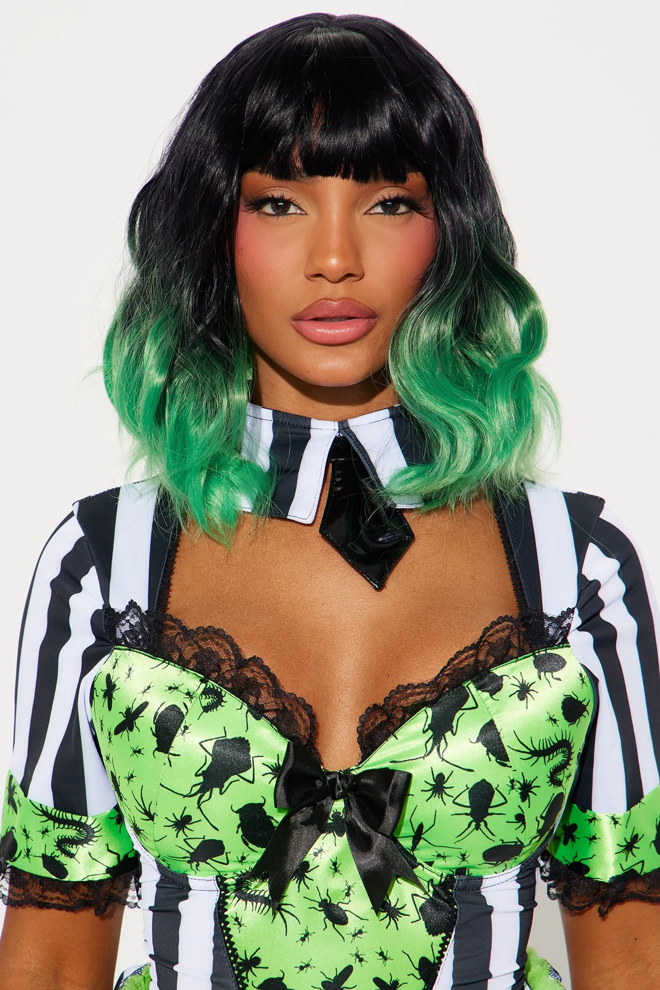 Misbehaving Babe Ombre Costume Wig - Black/Green sold by Fashion Nova product image thumbnail 2