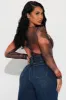 Maribelle Mesh Bodysuit - Peach/combo sold by Fashion Nova