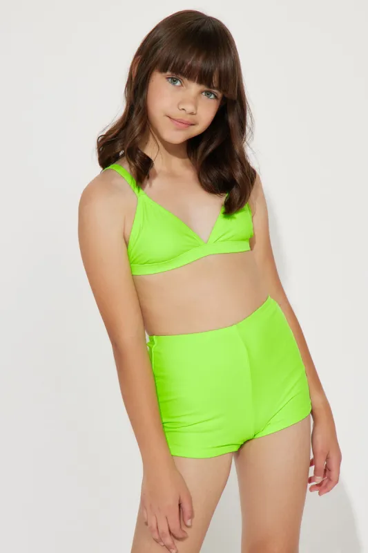 Mini Miley Triangle 2 Piece Boyshort Bikini - Green sold by Fashion Nova
