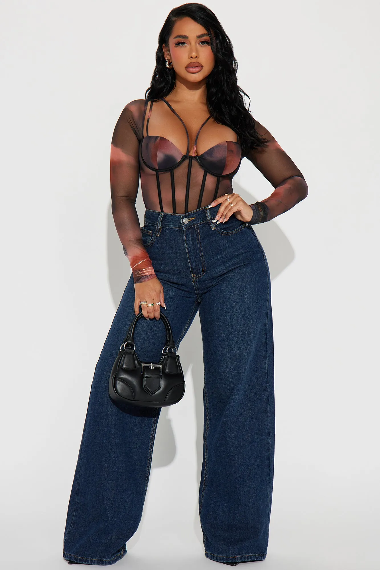 Maribelle Mesh Bodysuit - Peach/combo sold by Fashion Nova product image thumbnail 2