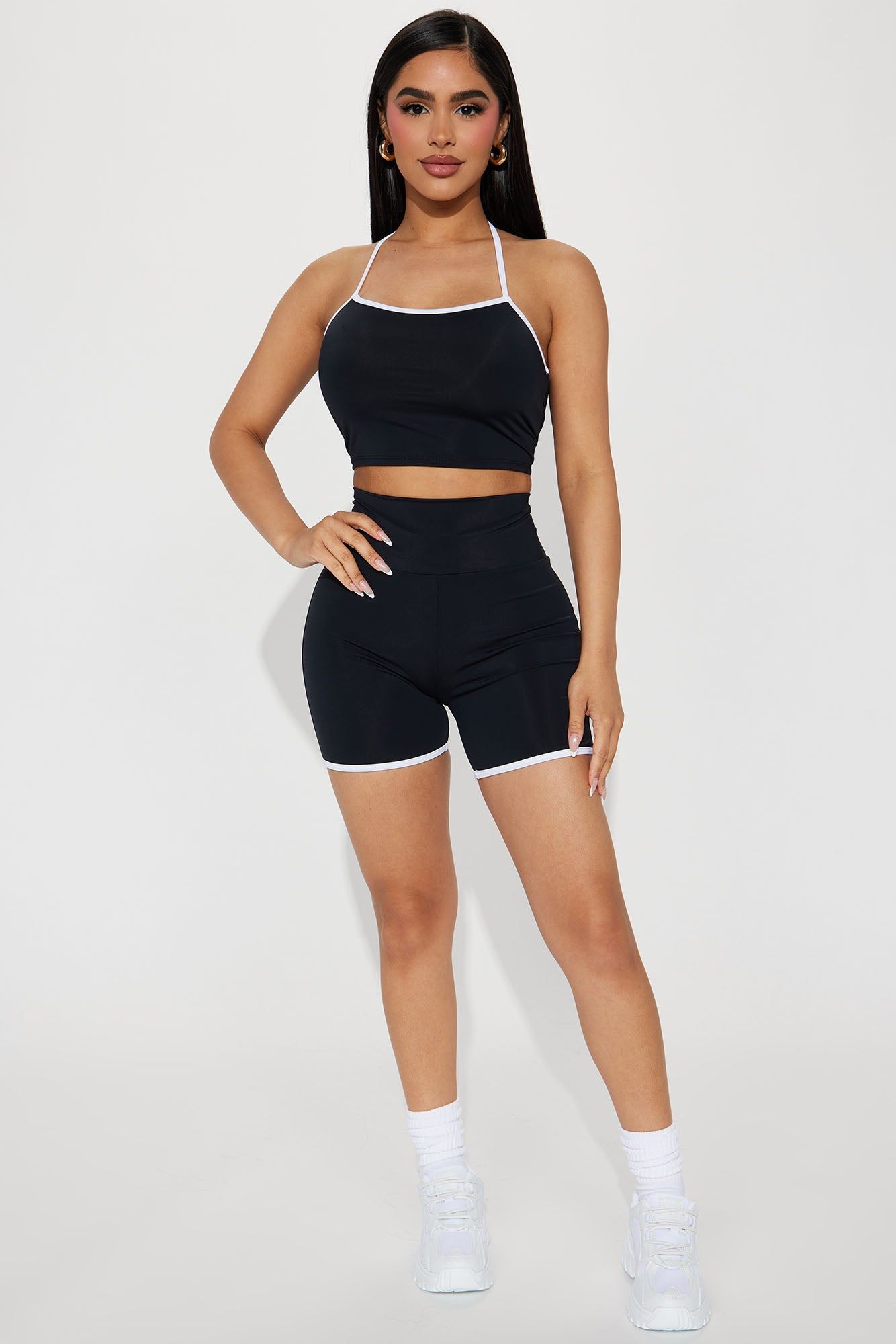 Newest Addition Active Set - Black/White sold by Fashion Nova