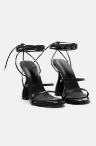 Out And About Wrap Up Heels - Black sold by Fashion Nova