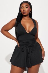 Winona Romper - Black sold by Fashion Nova
