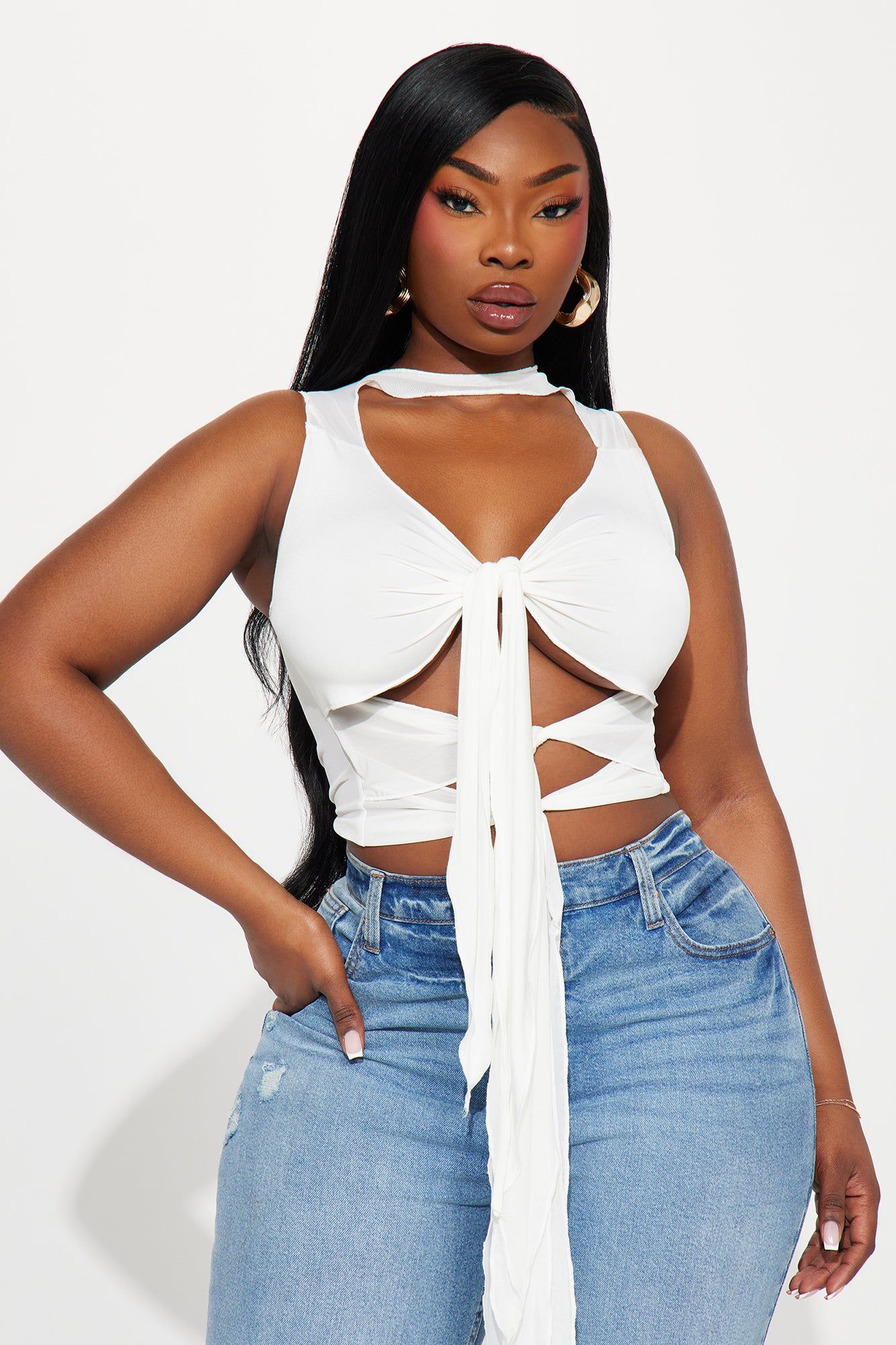 Irresistibly Me Mesh Top - White sold by Fashion Nova product image thumbnail 4
