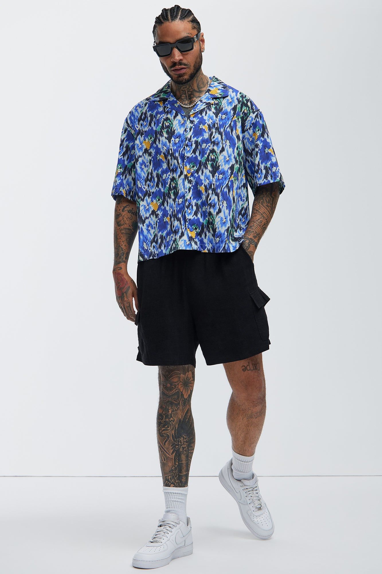 Claude Shirt - Blue/combo sold by Fashion Nova