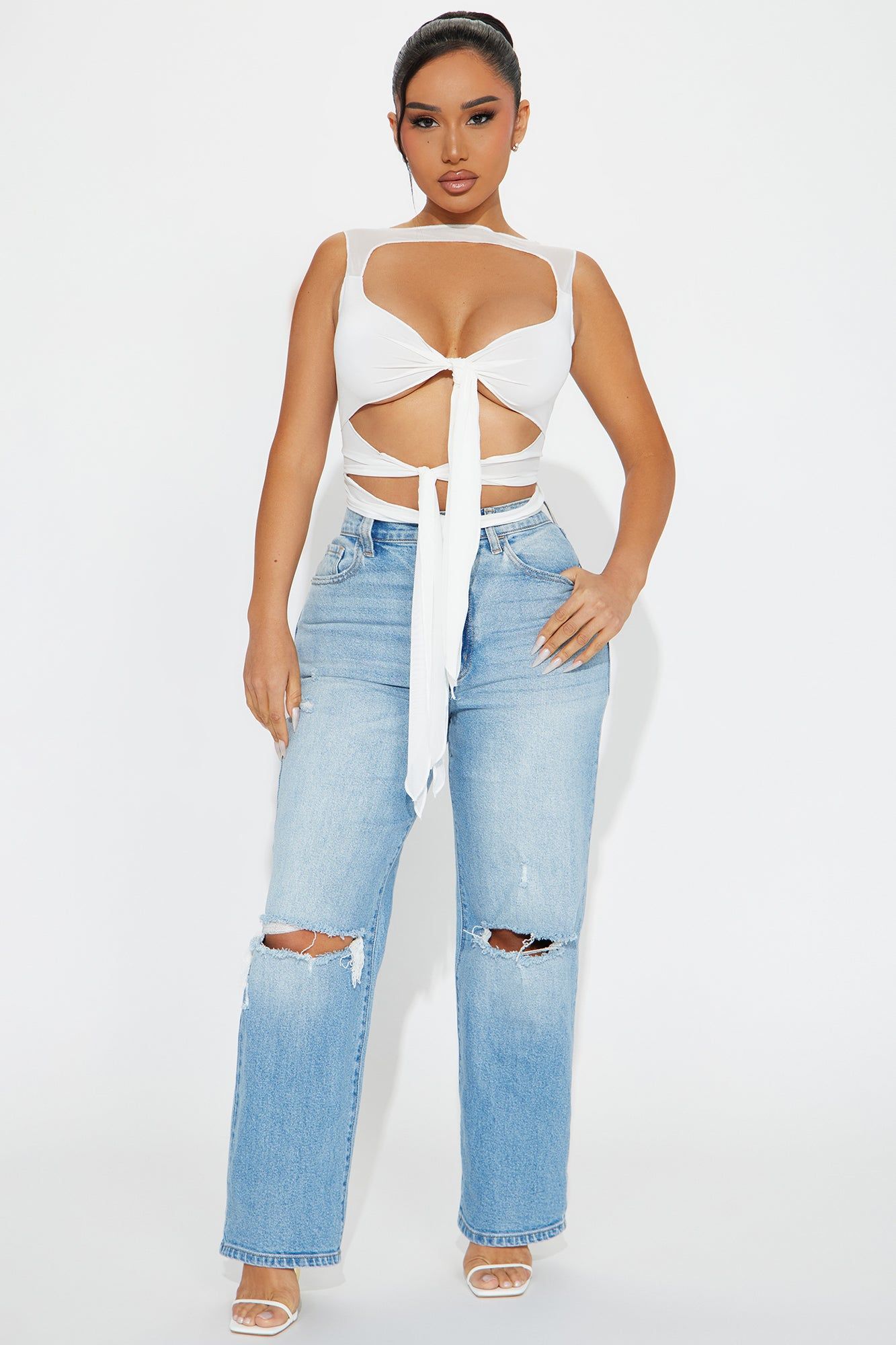 Irresistibly Me Mesh Top - White sold by Fashion Nova product image thumbnail 2