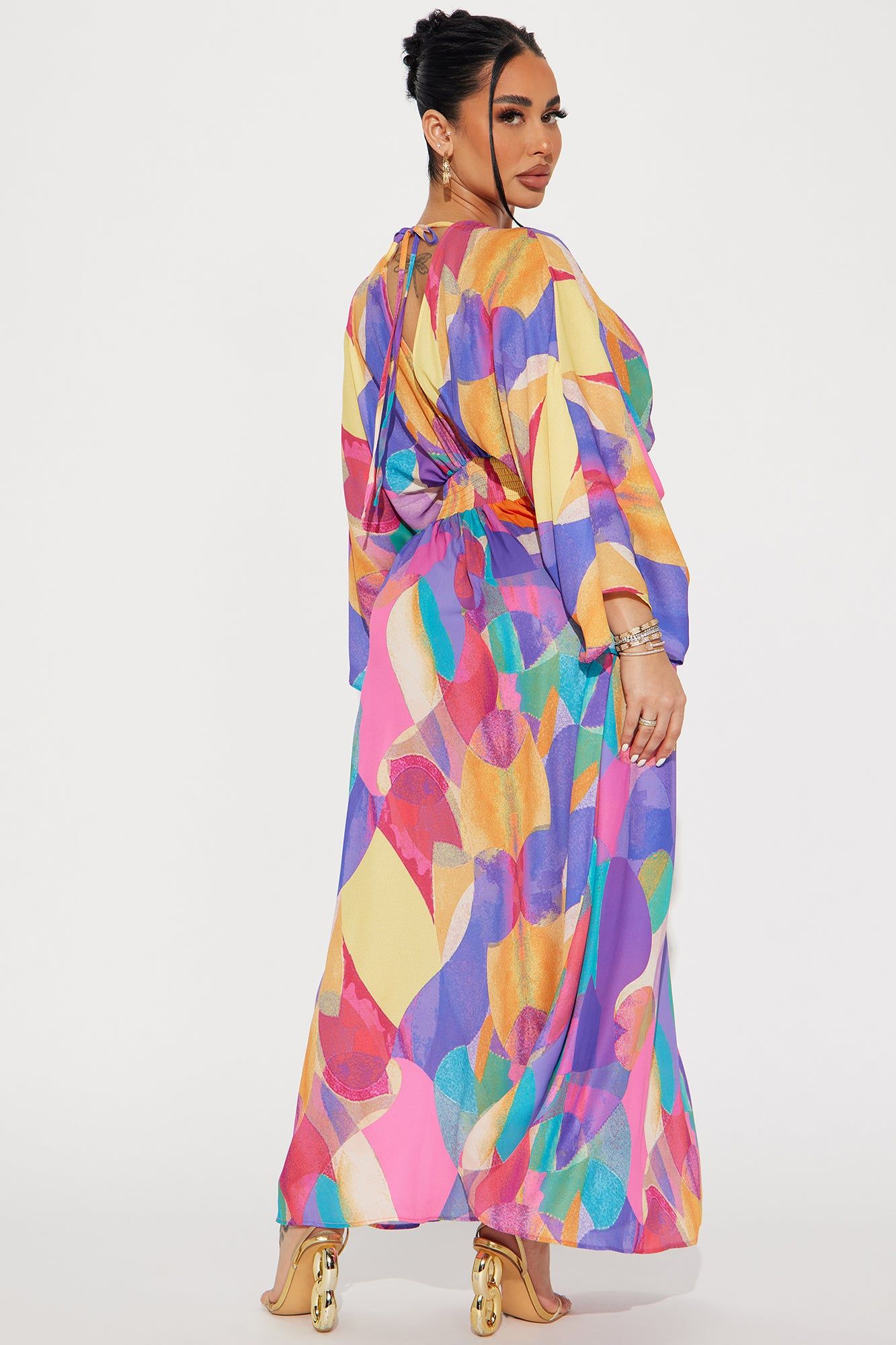 Costa Rica Kaftan Maxi Dress - Yellow/combo sold by Fashion Nova product image thumbnail 3