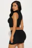 Stepping Out Mesh Mini Skirt Set - Black sold by Fashion Nova