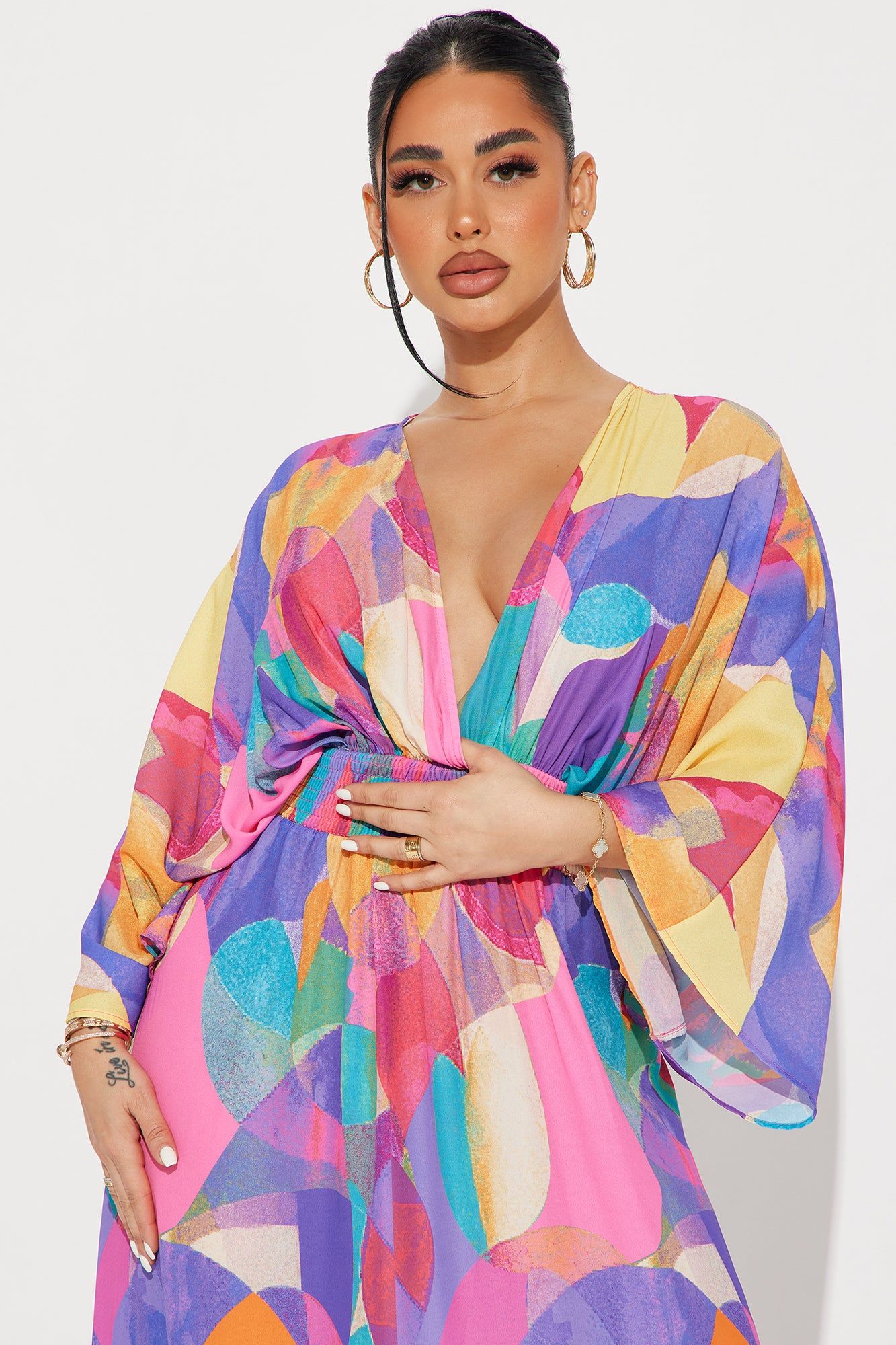 Costa Rica Kaftan Maxi Dress - Yellow/combo sold by Fashion Nova product image thumbnail 2