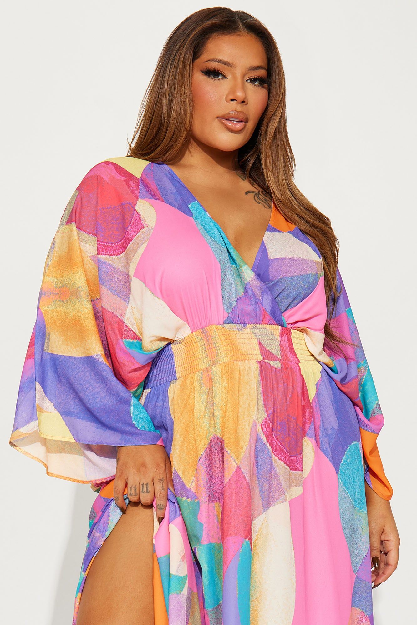Costa Rica Kaftan Maxi Dress - Yellow/combo sold by Fashion Nova product image thumbnail 5