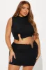 Stepping Out Mesh Mini Skirt Set - Black sold by Fashion Nova