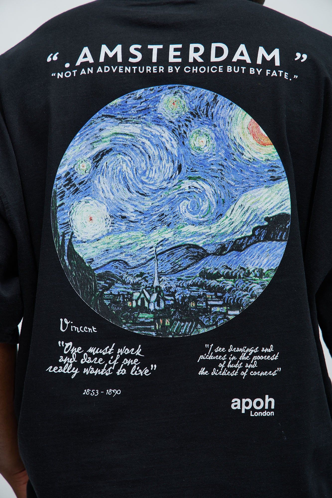 Vincent Van Gogh Starry Night Oversized Short Sleeve Tee - Black sold by Fashion Nova product image thumbnail 5