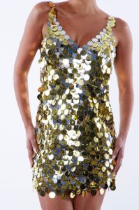 Guilia Mini Dress - Gold/Multi sold by Fashion Nova