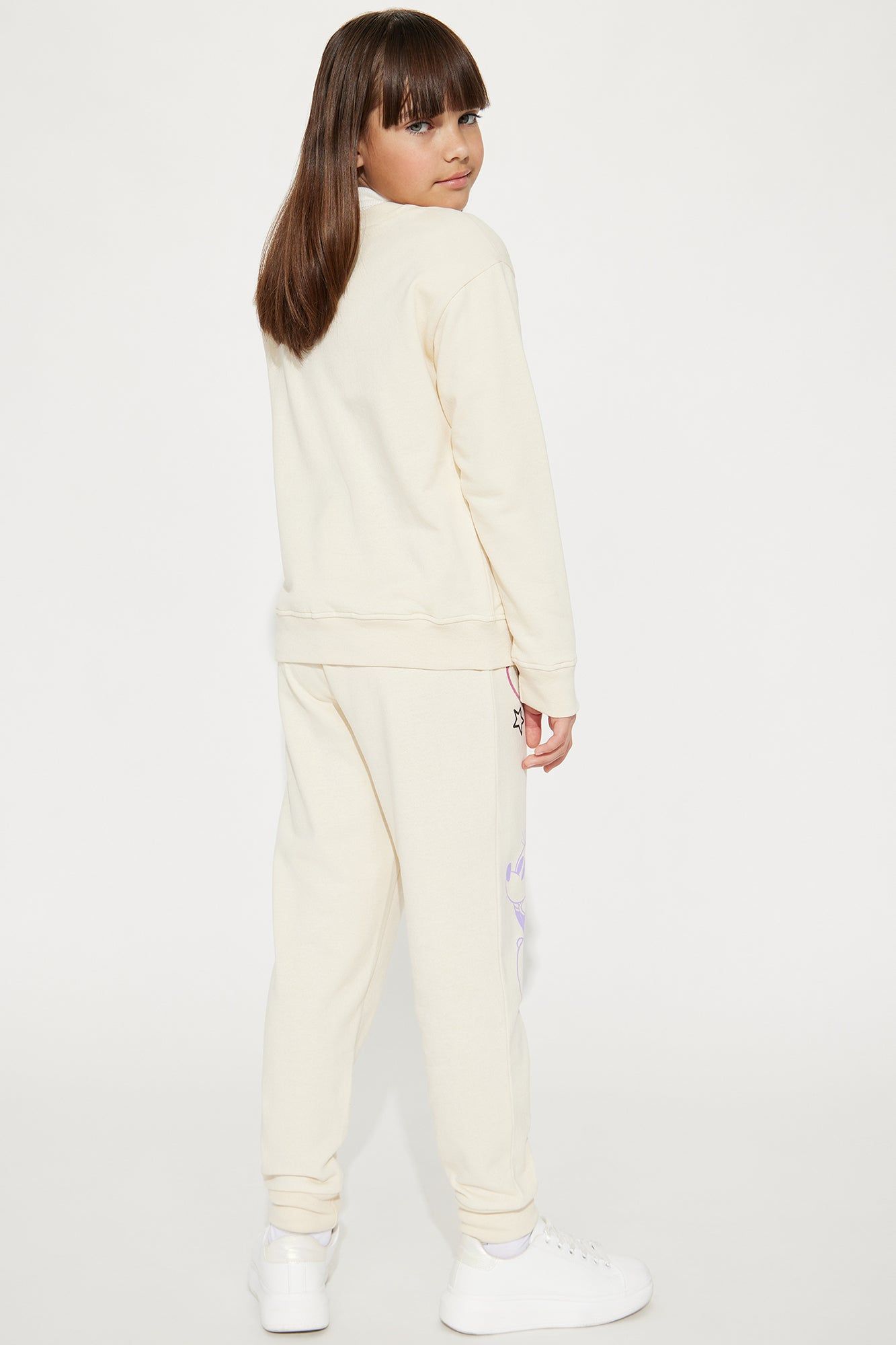 Mini Minnie Mouse Graffiti Crew Neck Jogger Set - Ivory sold by Fashion Nova product image thumbnail 4