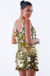 Guilia Mini Dress - Gold/Multi sold by Fashion Nova