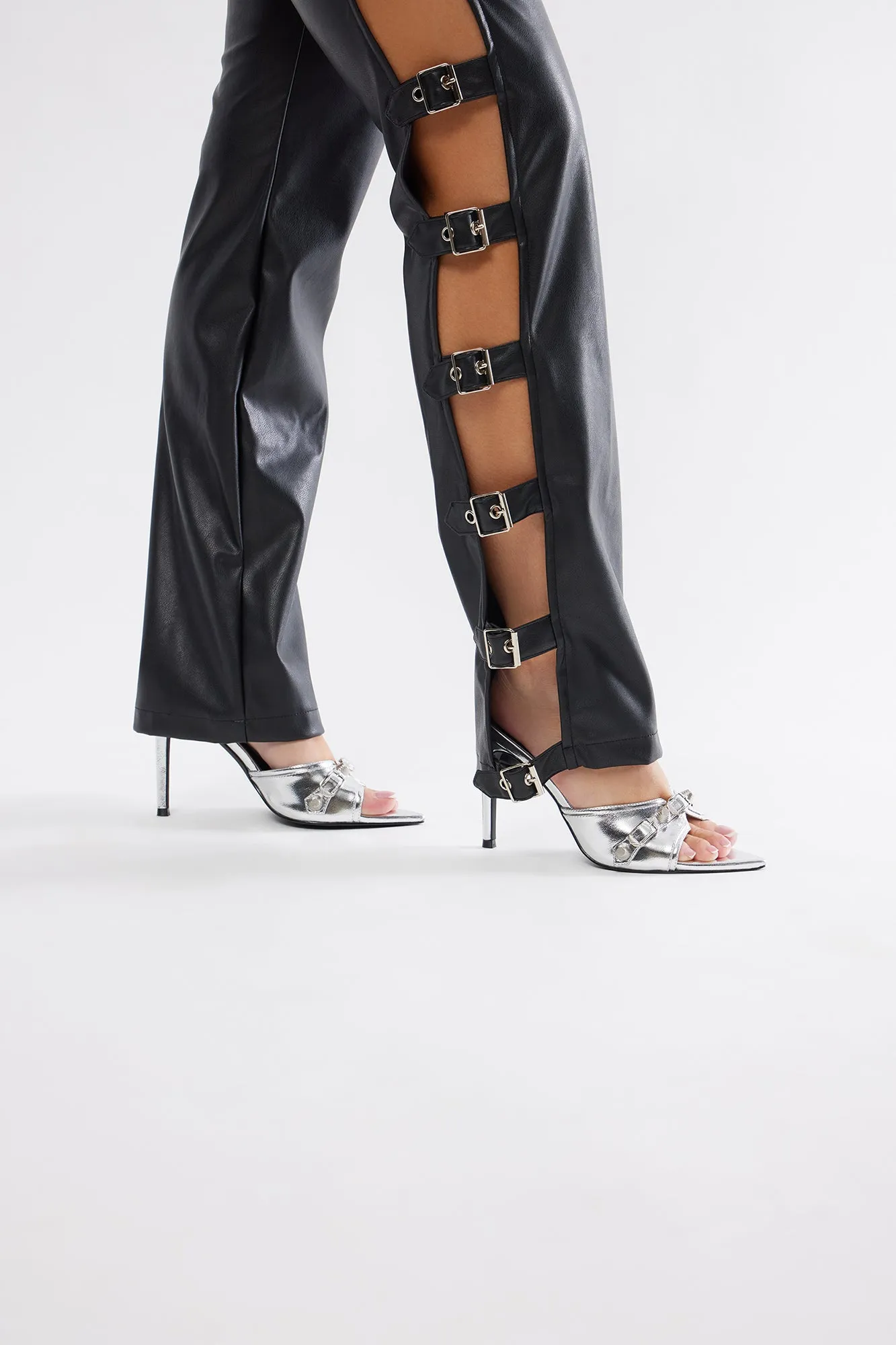 Alessia Heeled Mules - Silver sold by Fashion Nova product image thumbnail 3