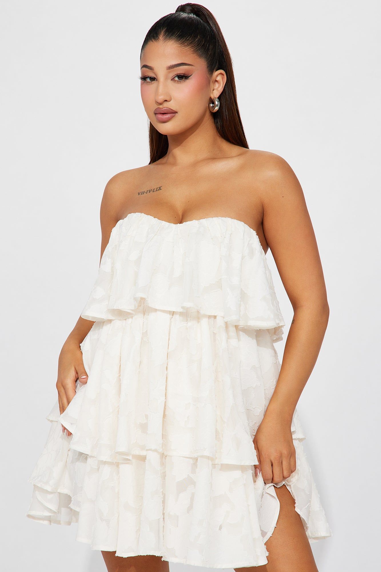 Amara Chiffon Mini Dress - Cream sold by Fashion Nova product image thumbnail 2