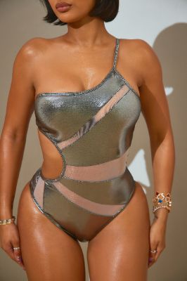 Juliette 1 Piece Swimsuit - Silver sold by Fashion Nova