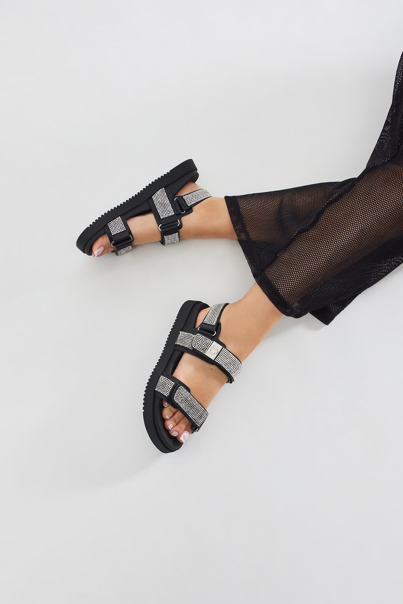 Kalley Embellished Flat Sandals - Black sold by Fashion Nova product image thumbnail 3