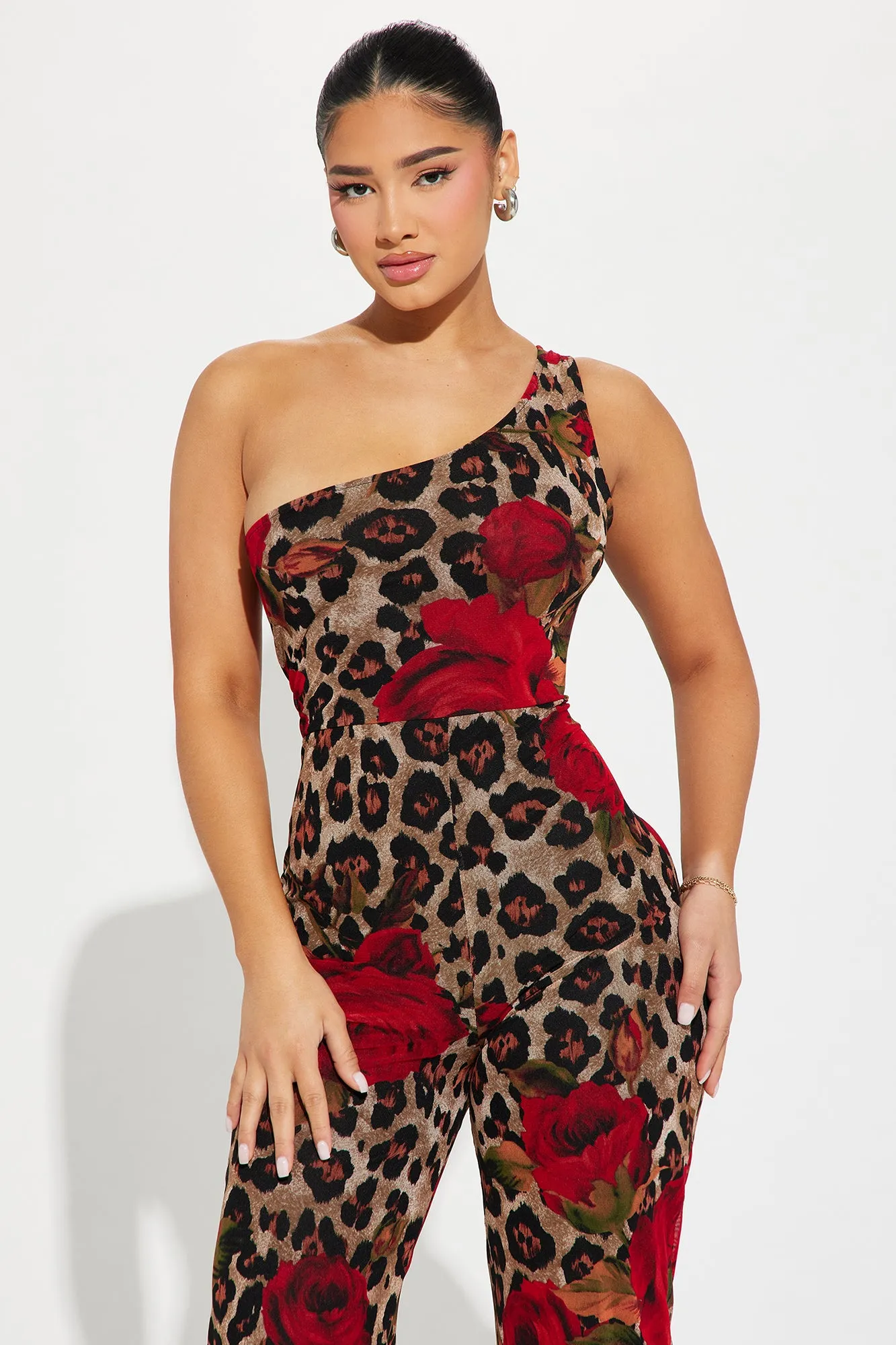 Leopard Rose Jumpsuit - Brown/combo sold by Fashion Nova product image thumbnail 2