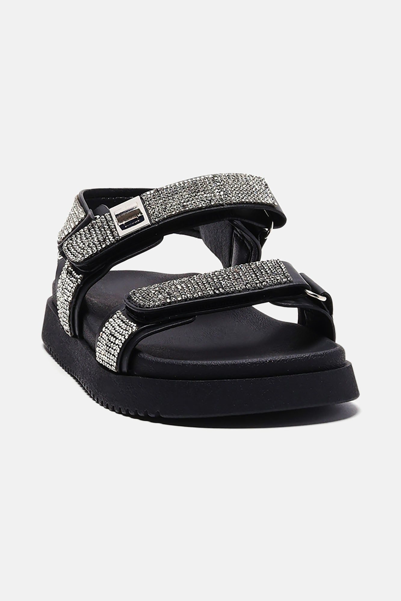 Kalley Embellished Flat Sandals - Black sold by Fashion Nova product image thumbnail 2