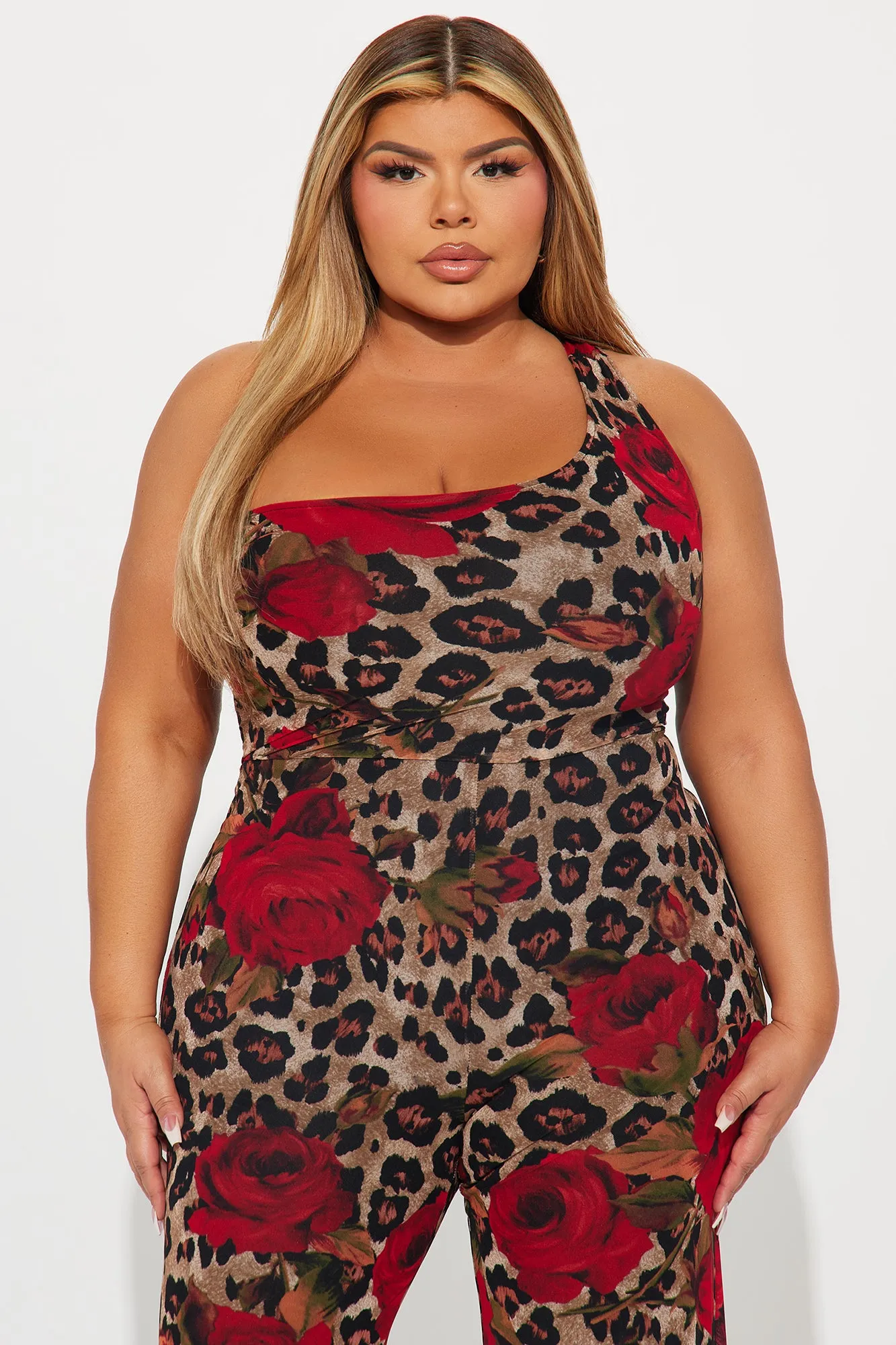 Leopard Rose Jumpsuit - Brown/combo sold by Fashion Nova product image thumbnail 5