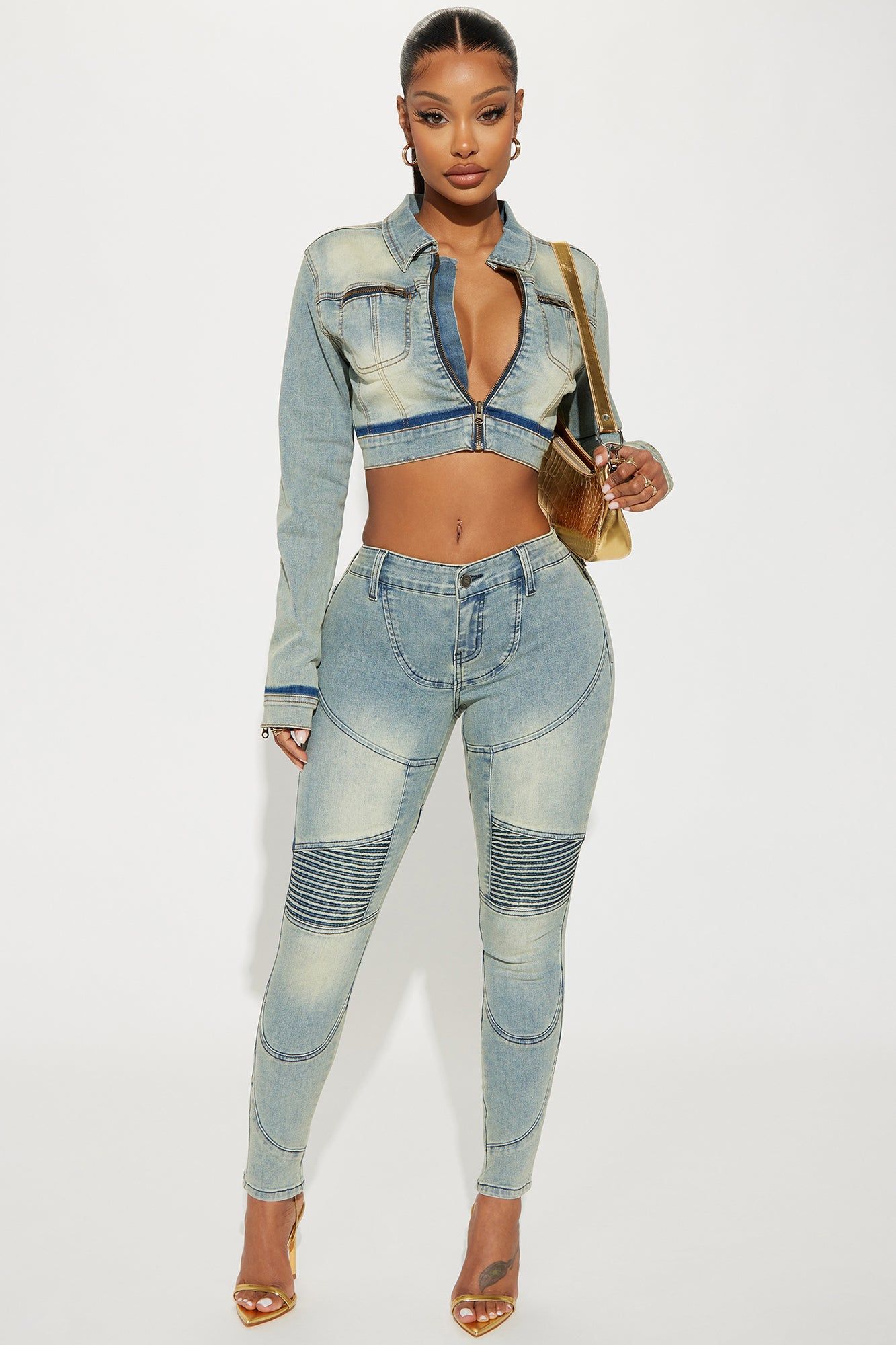 Safe Journey Moto Denim Jacket - Medium Wash sold by Fashion Nova product image thumbnail 2