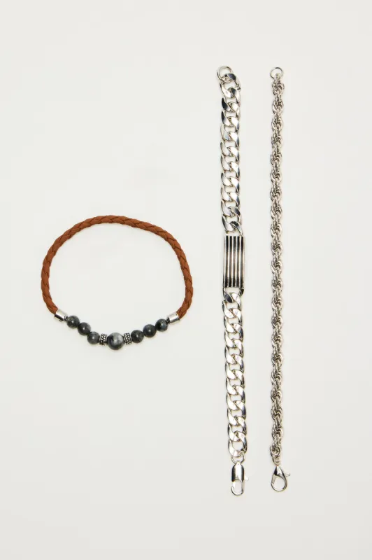 Stone Cold Bracelet Set - Silver sold by Fashion Nova