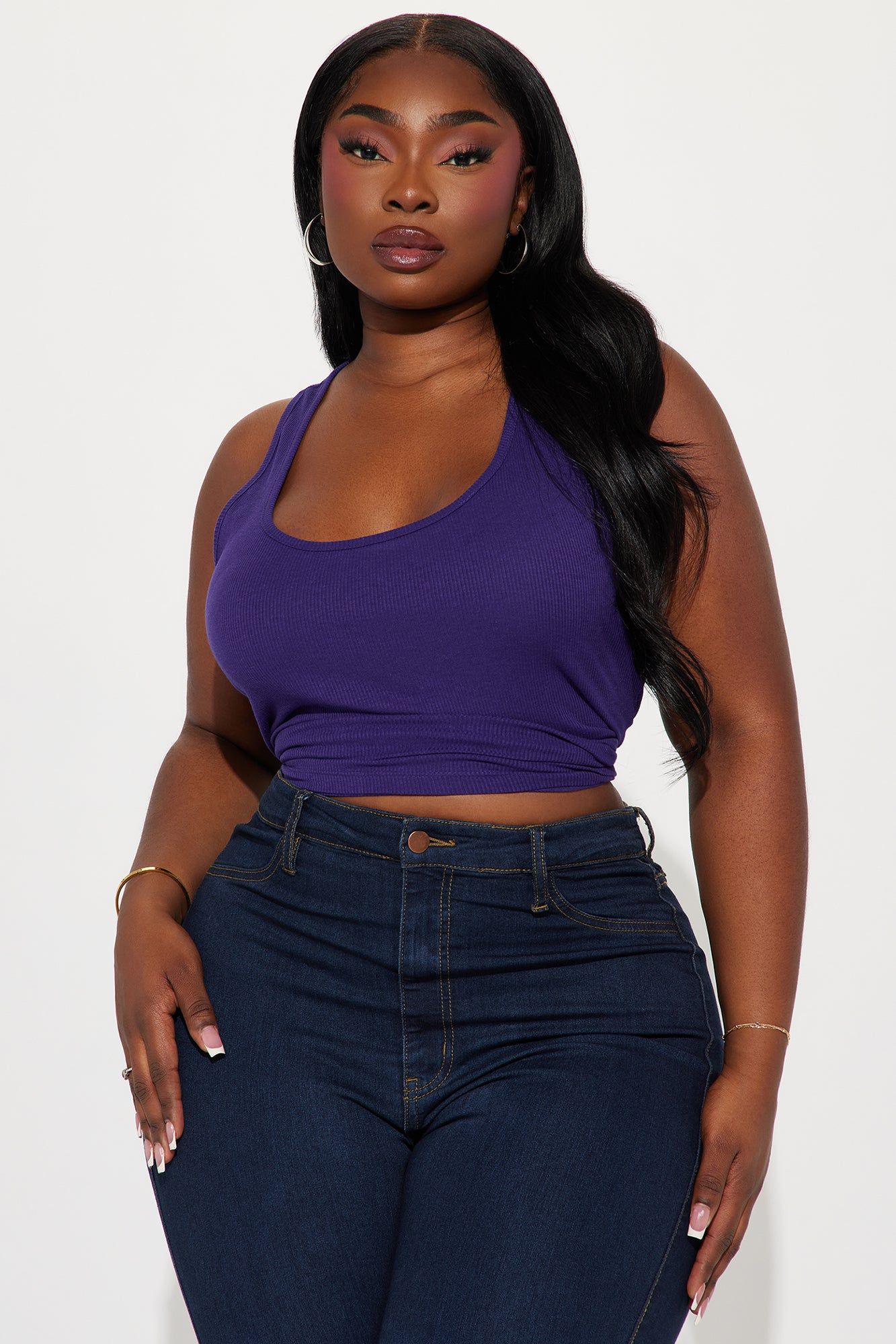Essential Racer Back Tank Top - Purple sold by Fashion Nova product image thumbnail 4