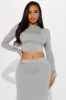Valeria Skirt Set - Heather Grey sold by Fashion Nova