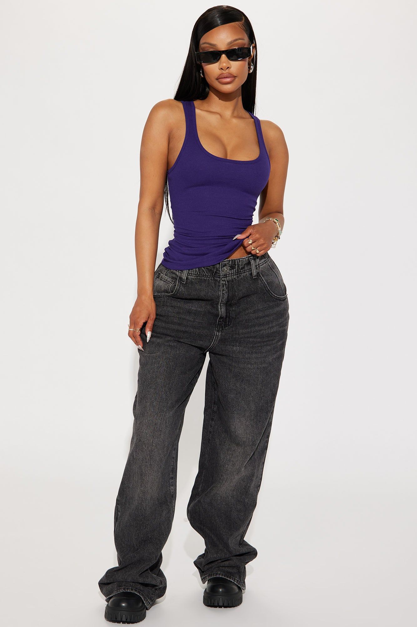 Essential Racer Back Tank Top - Purple sold by Fashion Nova product image thumbnail 2