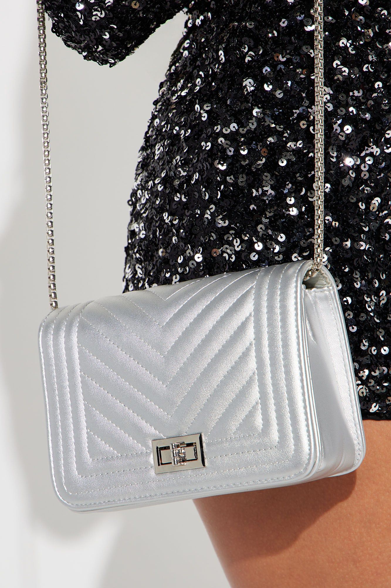 Leather Lady Crossbody - Silver sold by Fashion Nova