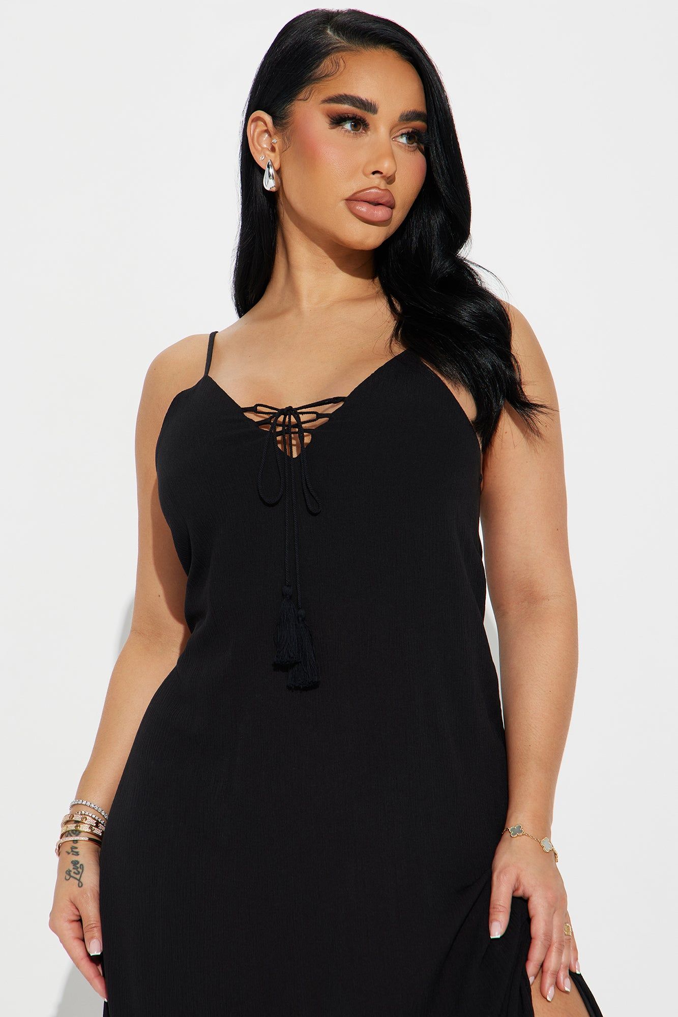 Lace Up Cami Maxi Dress - Black sold by Fashion Nova product image thumbnail 2