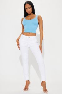 Highly Selective Stretch Skinny Jeans - White sold by Fashion Nova