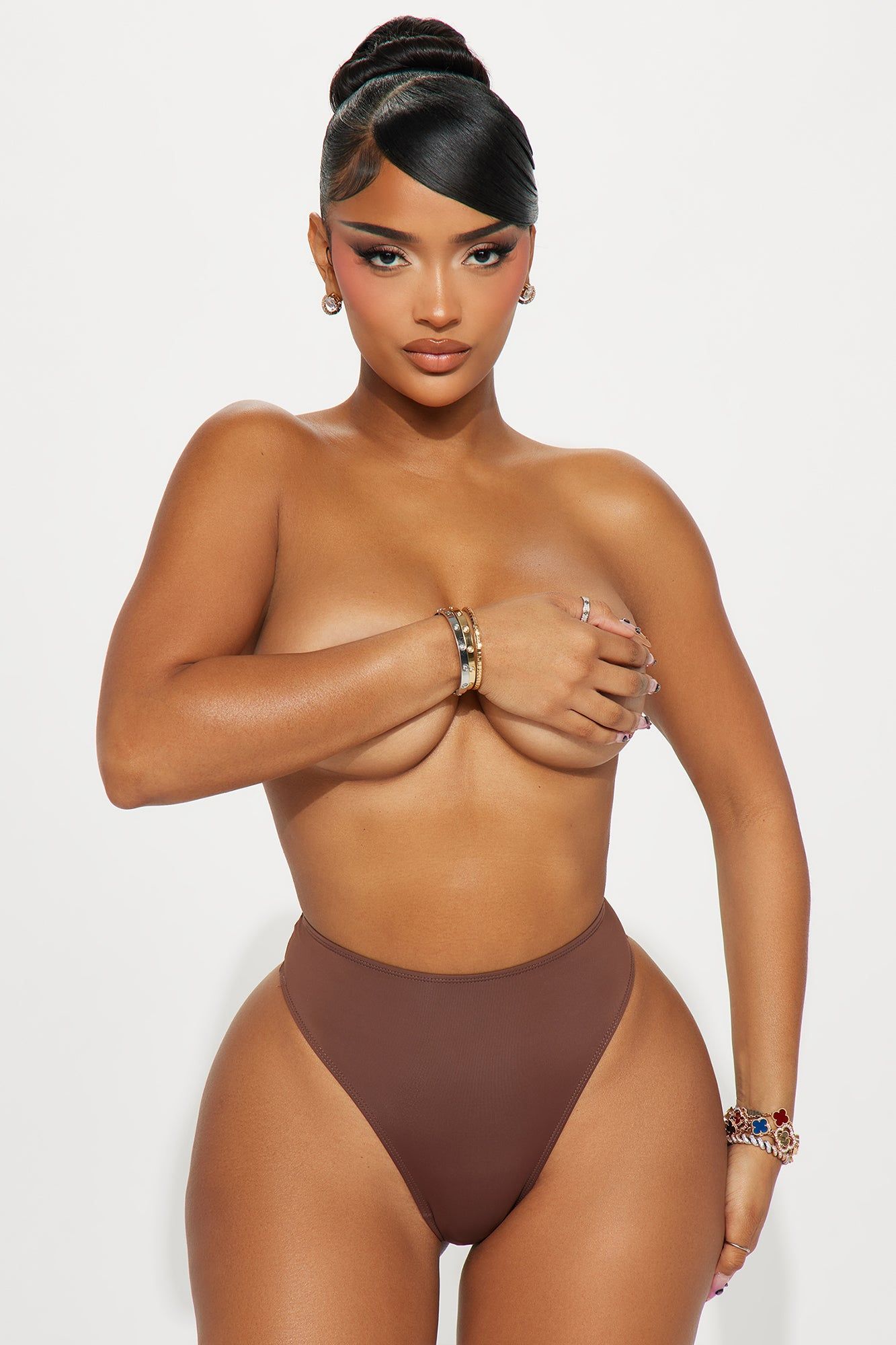 Nova Microfiber High Waist Thong Panty - Chocolate sold by Fashion Nova product image thumbnail 2