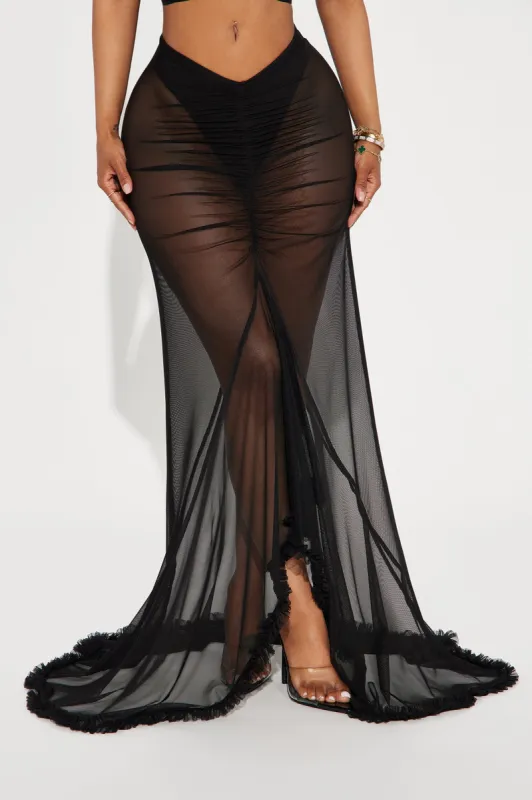 Sunset Dreams Mesh Maxi Skirt - Black sold by Fashion Nova