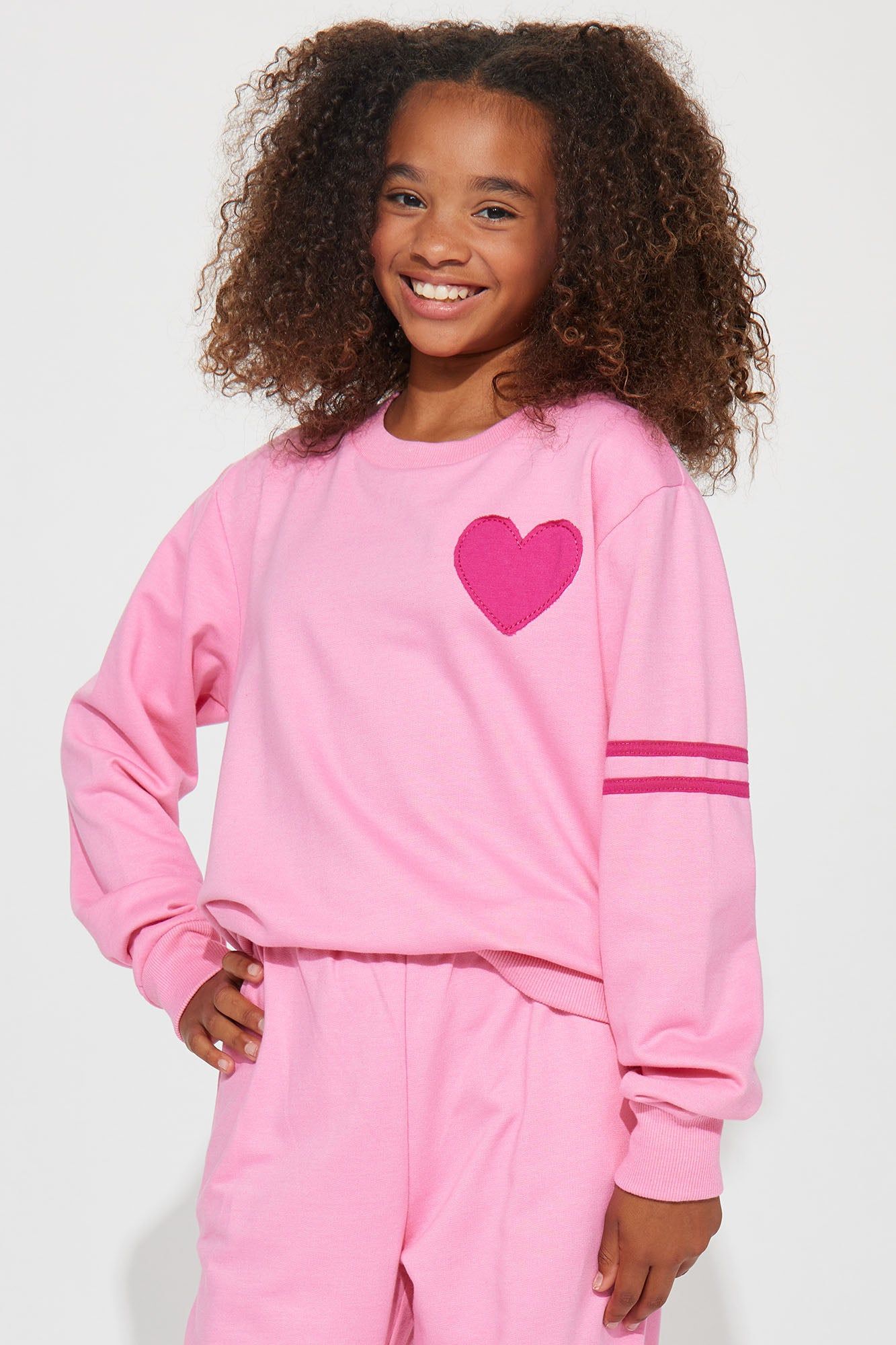 Mini Heartthrob French Terry Jogger Set - Pink sold by Fashion Nova product image thumbnail 2