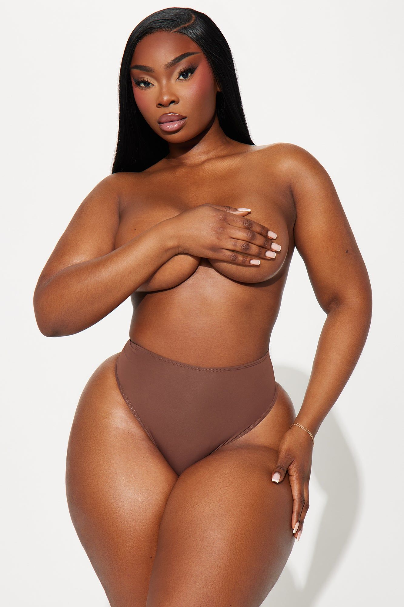 Nova Microfiber High Waist Thong Panty - Chocolate sold by Fashion Nova product image thumbnail 5