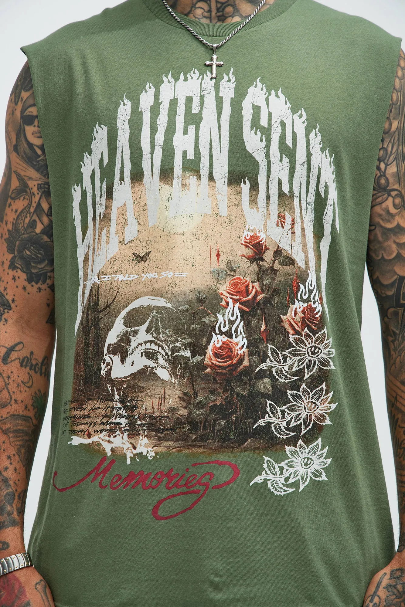 Heaven Sent Rose Sleeveless Tee - Green sold by Fashion Nova product image thumbnail 3