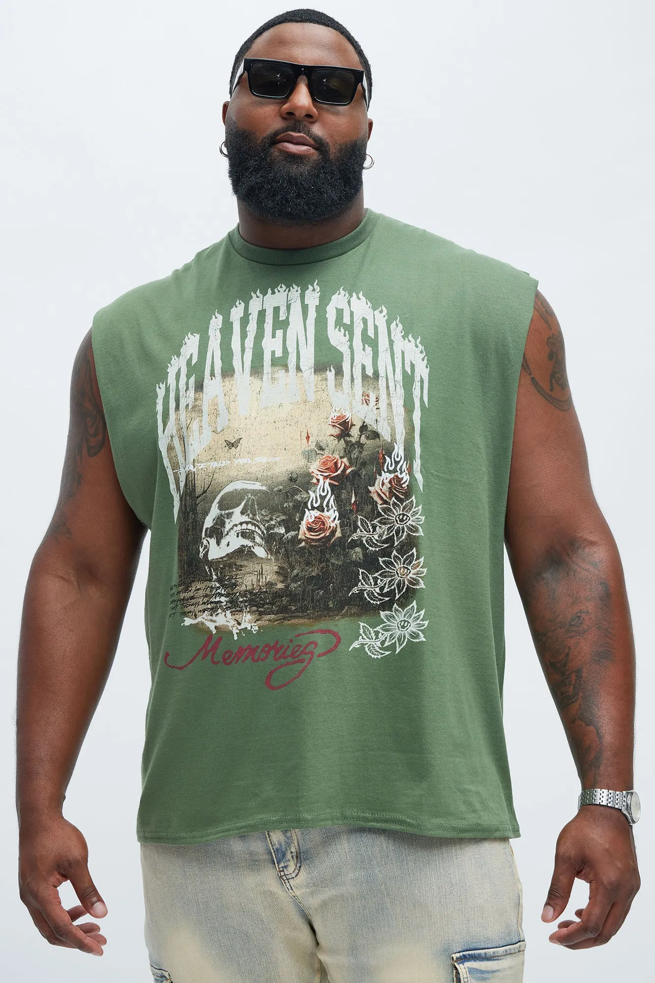 Heaven Sent Rose Sleeveless Tee - Green sold by Fashion Nova product image thumbnail 5