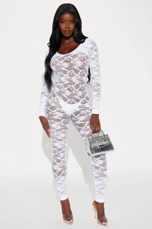 With Amor Embellished Seamless Jumpsuit - White sold by Fashion Nova