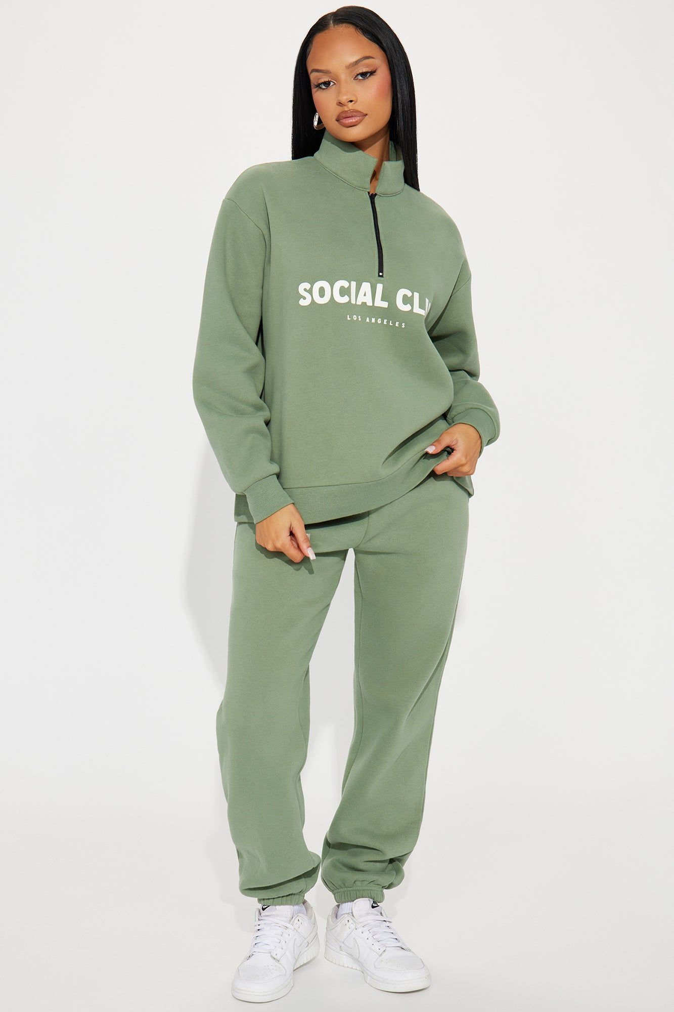 Social Club Sweatpant Set - Sage sold by Fashion Nova